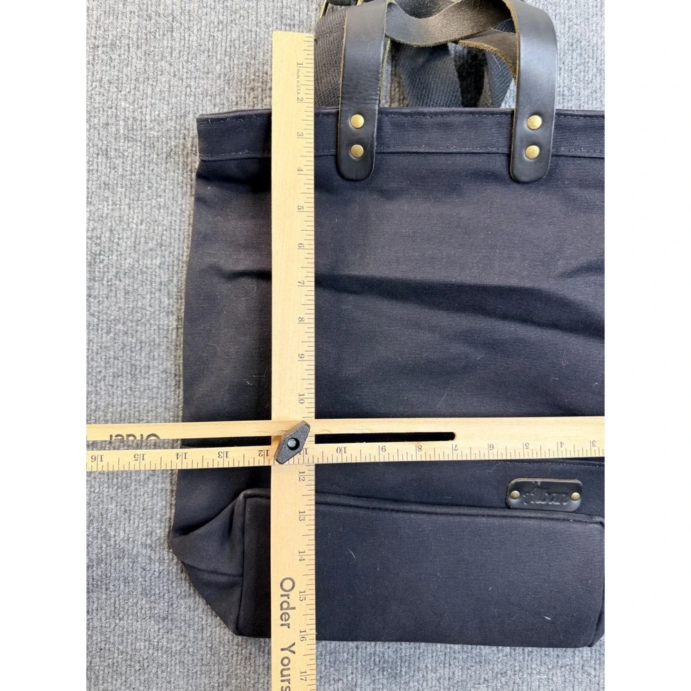 Alban Canvas Tote Bag Navy Blue Leather Trim Workwear Tactical Messenger Bag
